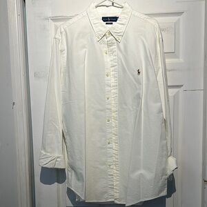 Ralph Lauren Men's Cream Button Down Shirt